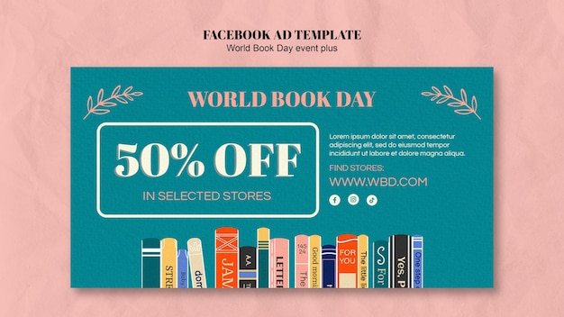 Free PSD world book day celebration facebook template