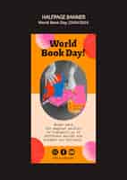 Free PSD world book day celebration halfpage banner template