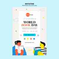 Free PSD world book day celebration invitation template