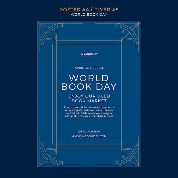 World book day celebration poster template