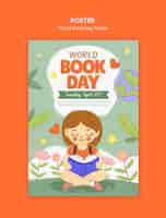 Free PSD world book day celebration poster template