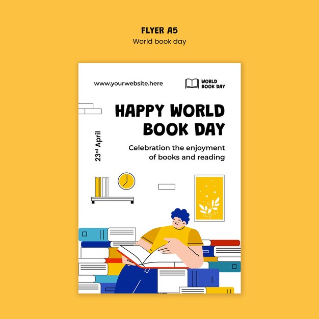 世界書籍の日祝賀ポスターのテンプレート