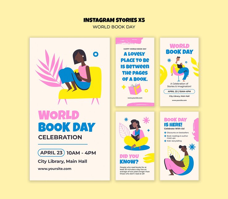 Free PSD world book day celebration template