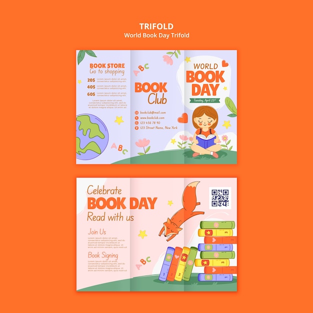 World book day celebration trifold brochure