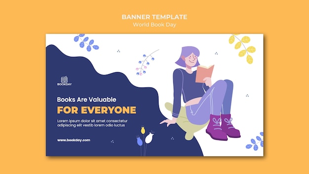 無料PSD 世界図書日イベントバナー