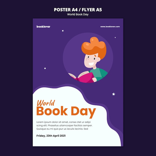 Free PSD world book day flyer template