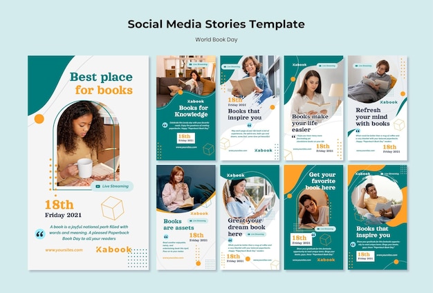 World book day instagram stories template