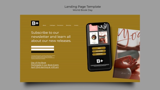 Free PSD world book day landing page template