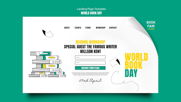 Free PSD world book day landing page