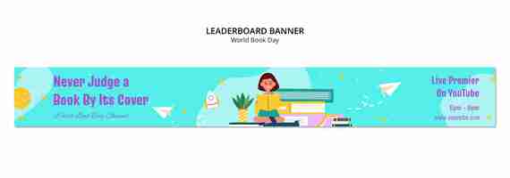 Free PSD world book day leaderboard banner  template