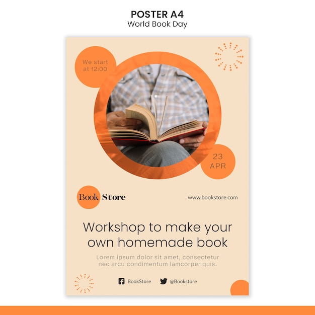 Free PSD world book day poster template