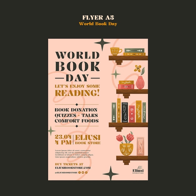 Free PSD world book day poster template