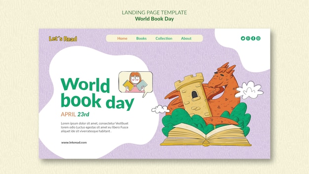 Free PSD world book day template design