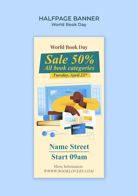 Free PSD world book day template design