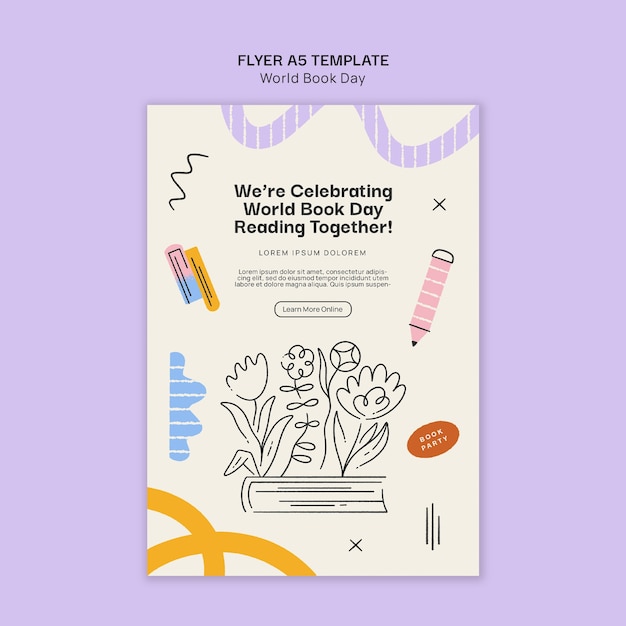 Free PSD world book day template design