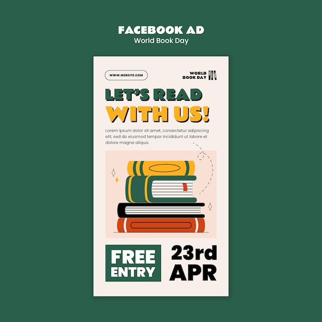 Free PSD world book day template design