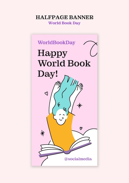 Free PSD world book day template design