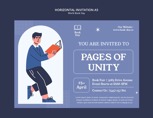 Free PSD world book day template design