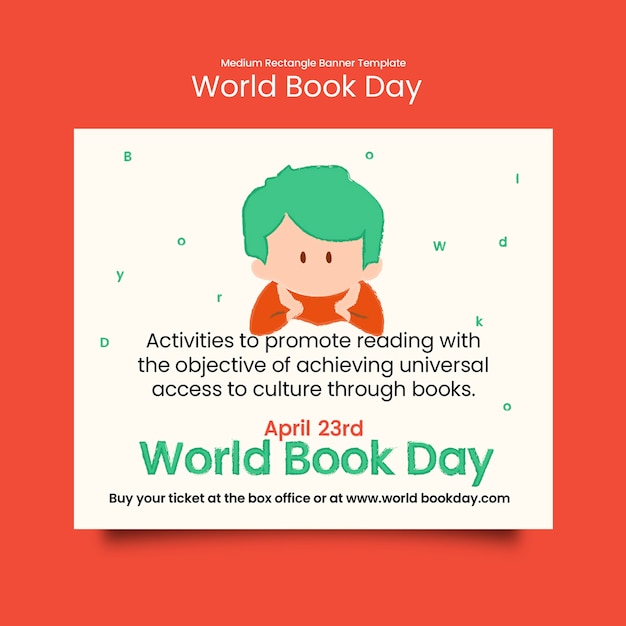 Free PSD world book day template design