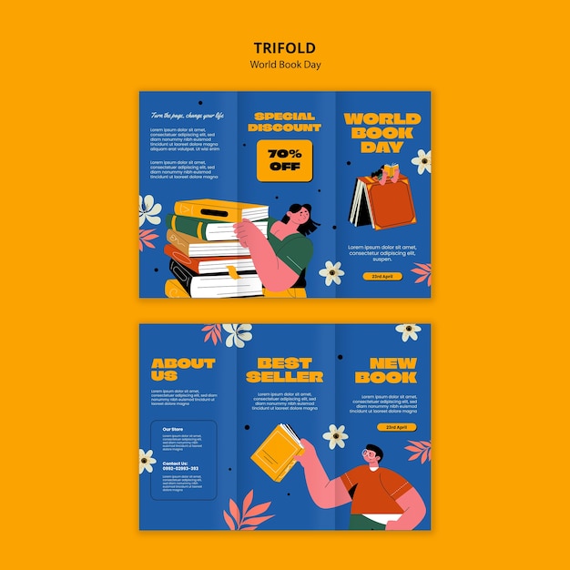 Free PSD world book day template design