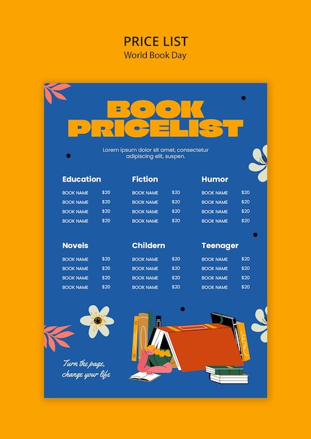 Free PSD world book day template design