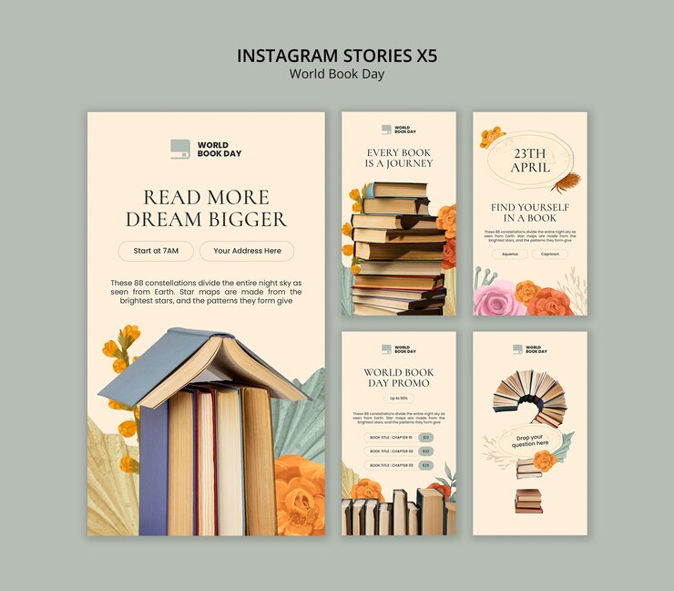Free PSD world book day template design
