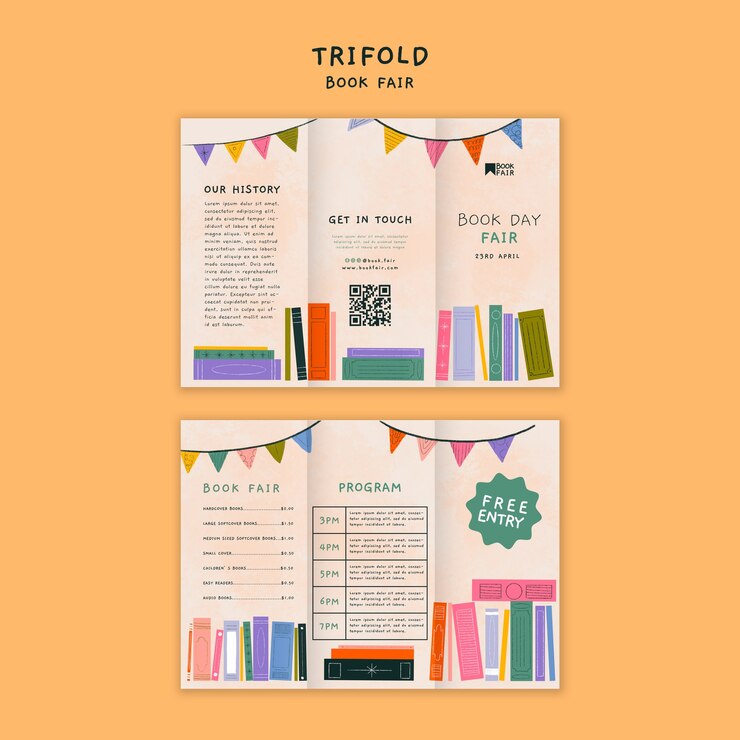 Free PSD world book festival template design