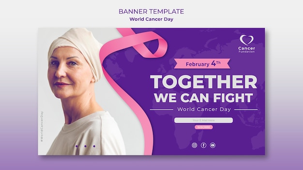 World cancer day awareness banner template