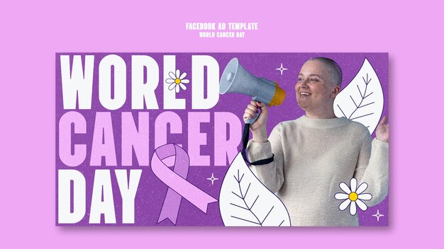 Бесплатный PSD Шаблон facebook для осведомленности о всемирном дне рака