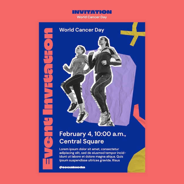 World Cancer Day Awareness Invitation Template – Free PSD Download