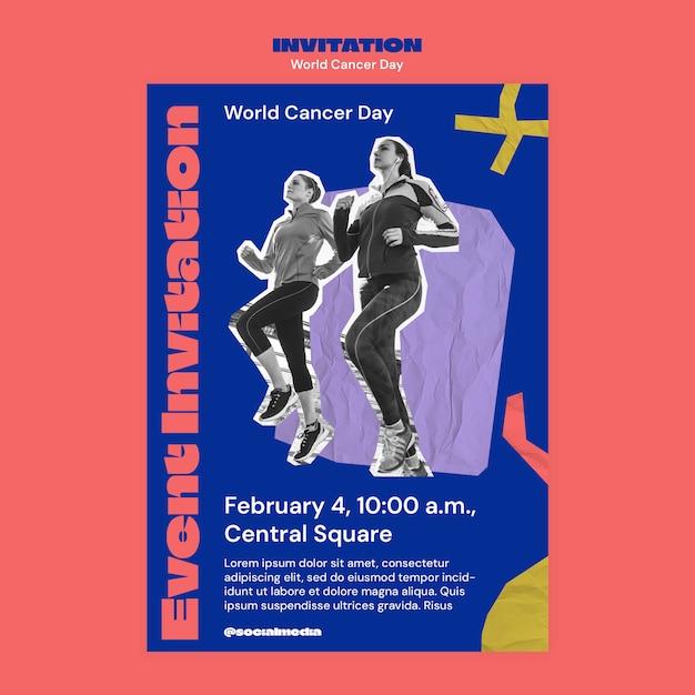 World cancer day awareness invitation template