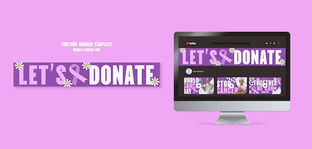 Free PSD world cancer day awareness youtube banner