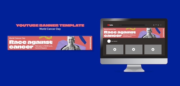 Free PSD world cancer day awareness youtube banner