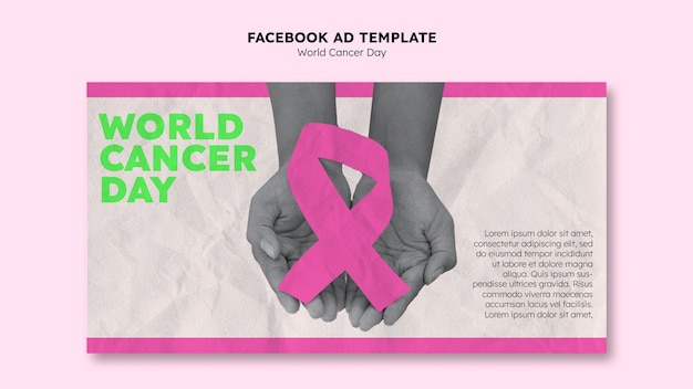 PSD gratuito modello facebook per la giornata mondiale del cancro