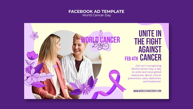 PSD gratuito modello facebook per la giornata mondiale del cancro