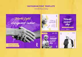 Free PSD world cancer day  instagram posts