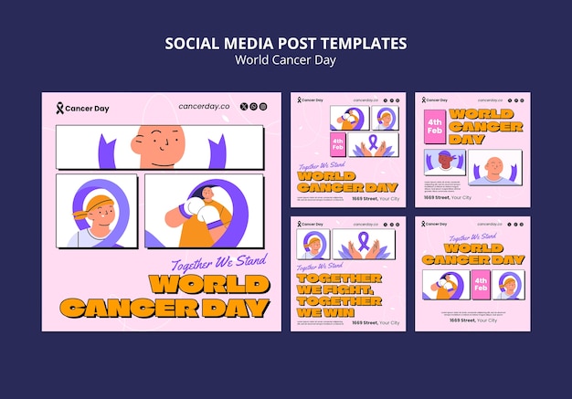 Free PSD world cancer day instagram posts