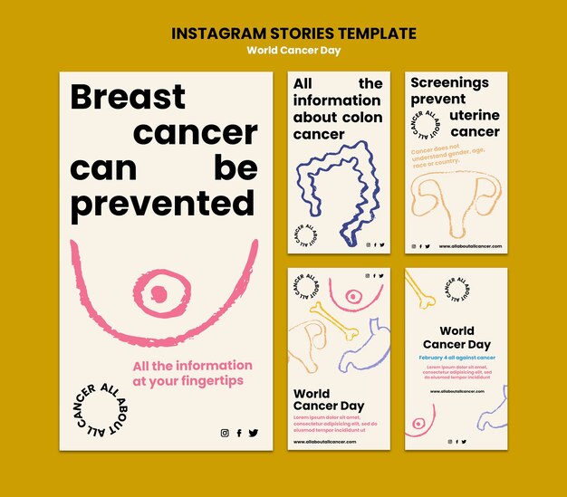 world cancer day instagram stories design template