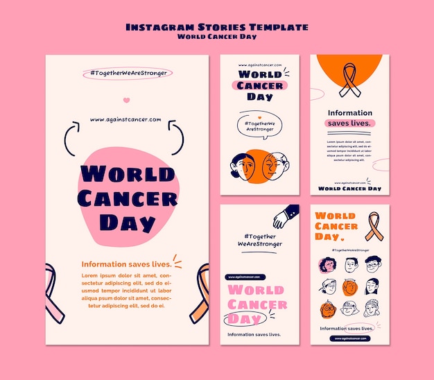 Free PSD world cancer day instagram stories template