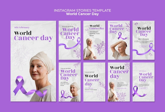 Free PSD world cancer day instagram stories