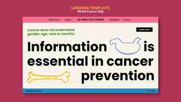 無料PSD 世界対がんデーのランディングページのデザインテンプレート