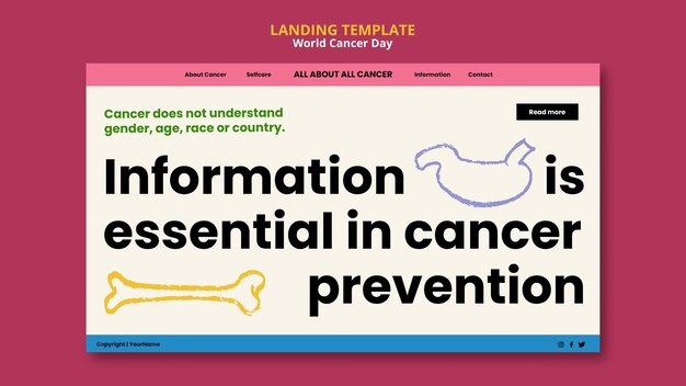 세계 암의 날 방문 페이지 디자인 서식 파일