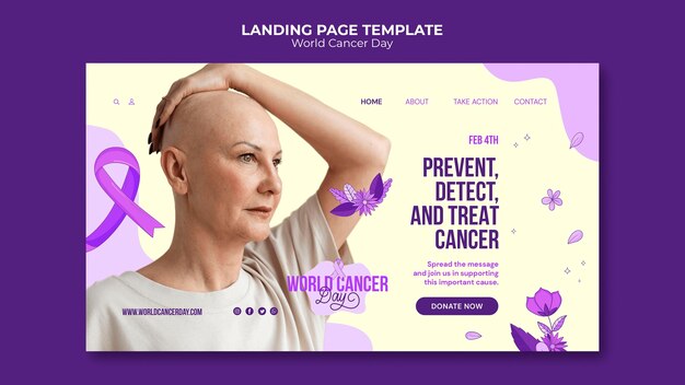 World cancer day landing page template