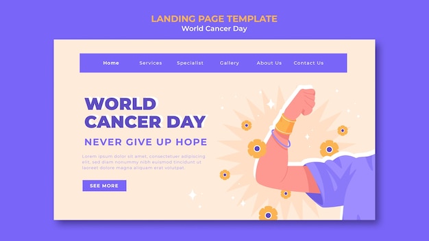 Free PSD world cancer day landing page template