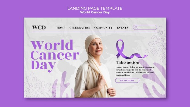 world cancer day landing page template