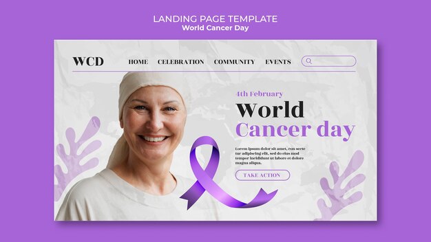 world cancer day landing page template