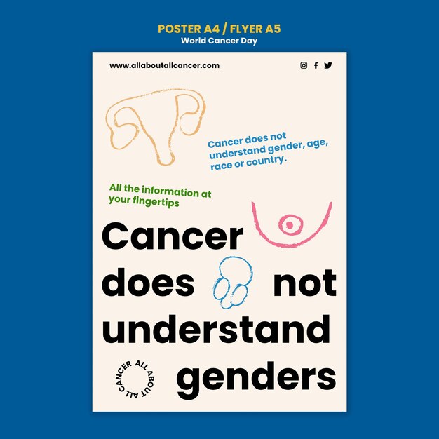 World cancer day poster or flyer design template