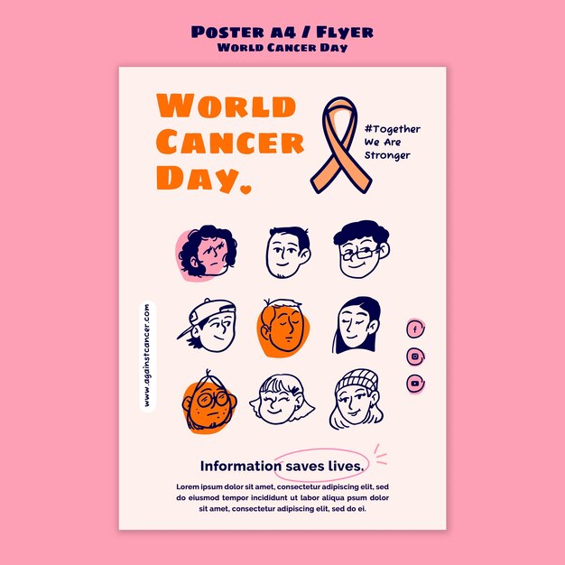 세계 암의 날 포스터 및 전단지 템플릿