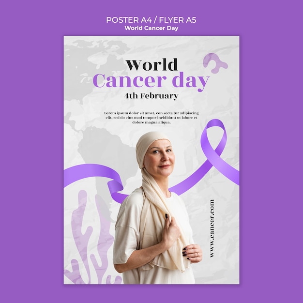World cancer day poster template