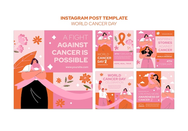 Free PSD world cancer day template design